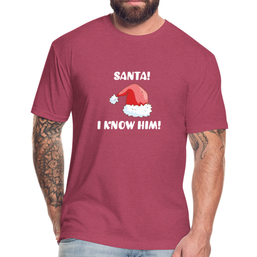 Santa I know him! Tee-shirt Christmas tee shirt - heather burgundy